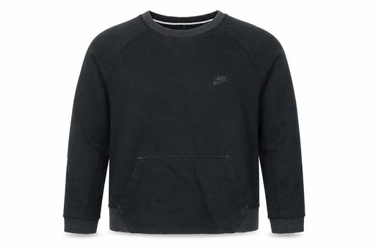 Front view of Nike Men's Black Medium Pullover Sweatshirt Crew Neck Fleece