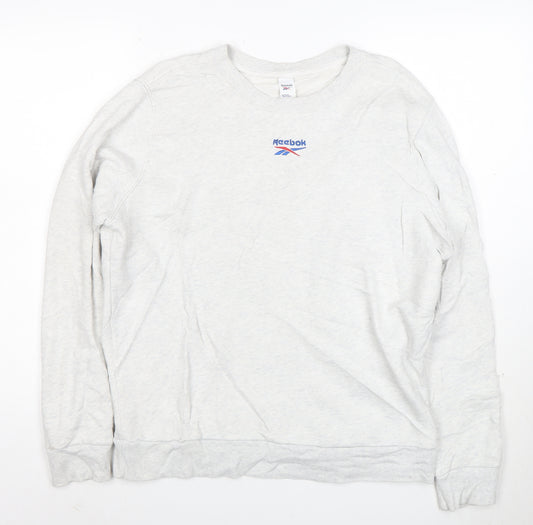 Reebok Men’s Grey Crew Neck Pullover Sweatshirt L