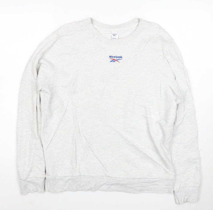 Reebok Men’s Grey Crew Neck Pullover Sweatshirt L