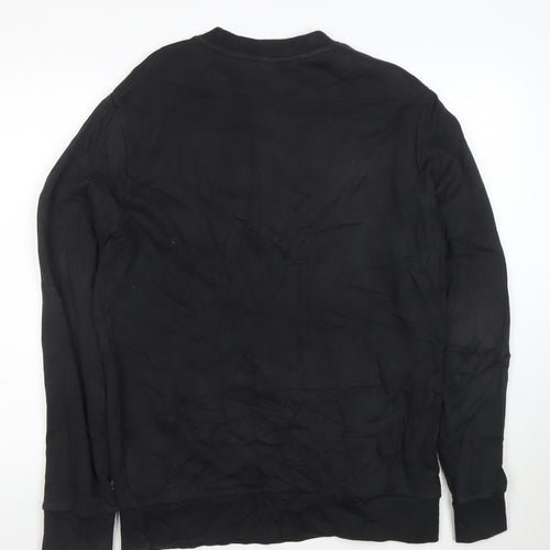 Reebok Mens Black M Pullover Crew Neck Logo Sweatshirt