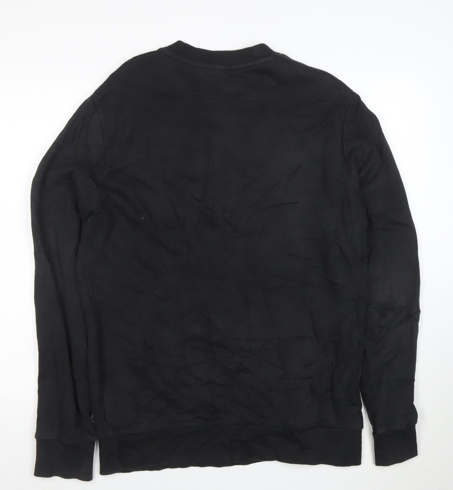 Reebok Mens Black M Pullover Crew Neck Logo Sweatshirt