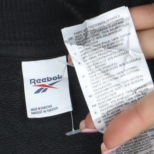Reebok Mens Black M Pullover Crew Neck Logo Sweatshirt