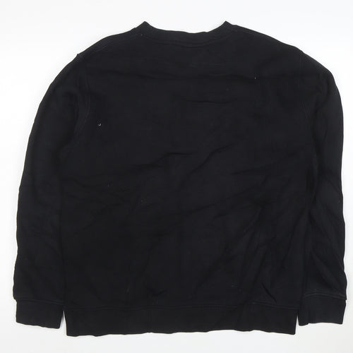 Umbro Mens Black L Crew Neck Pullover Sweatshirt Fleece
