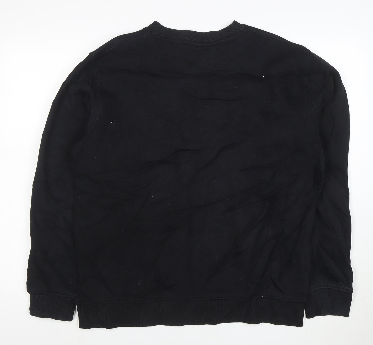 Umbro Mens Black L Crew Neck Pullover Sweatshirt Fleece