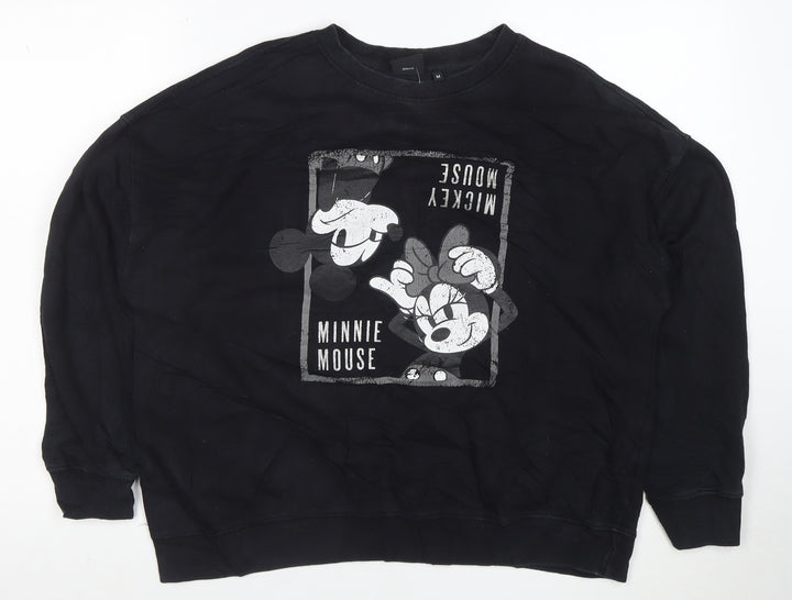 Disney Minnie Mouse Womens Black M Pullover Sweatshirt
