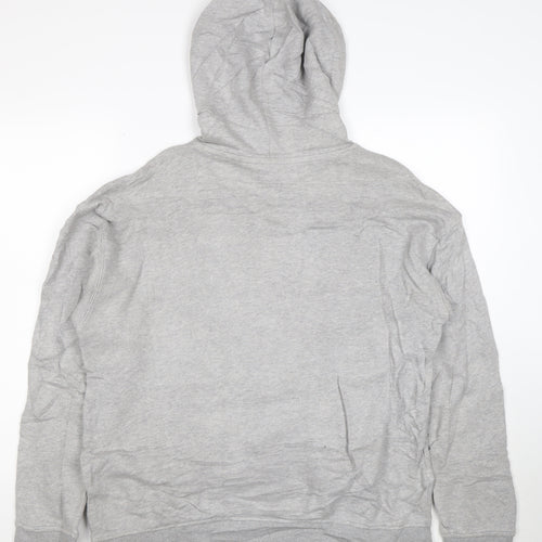 Adidas Womens Grey Size 12 Pullover Hoodie with Logo Print