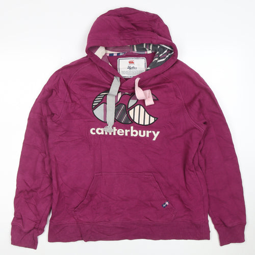 Canterbury Womens Purple Hoodie Size 16 Pullover Uglies Logo Sweatshirt