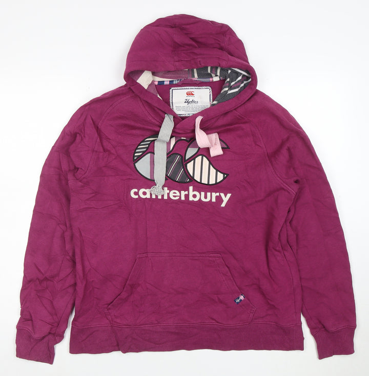 Canterbury Womens Purple Hoodie Size 16 Pullover Uglies Logo Sweatshirt