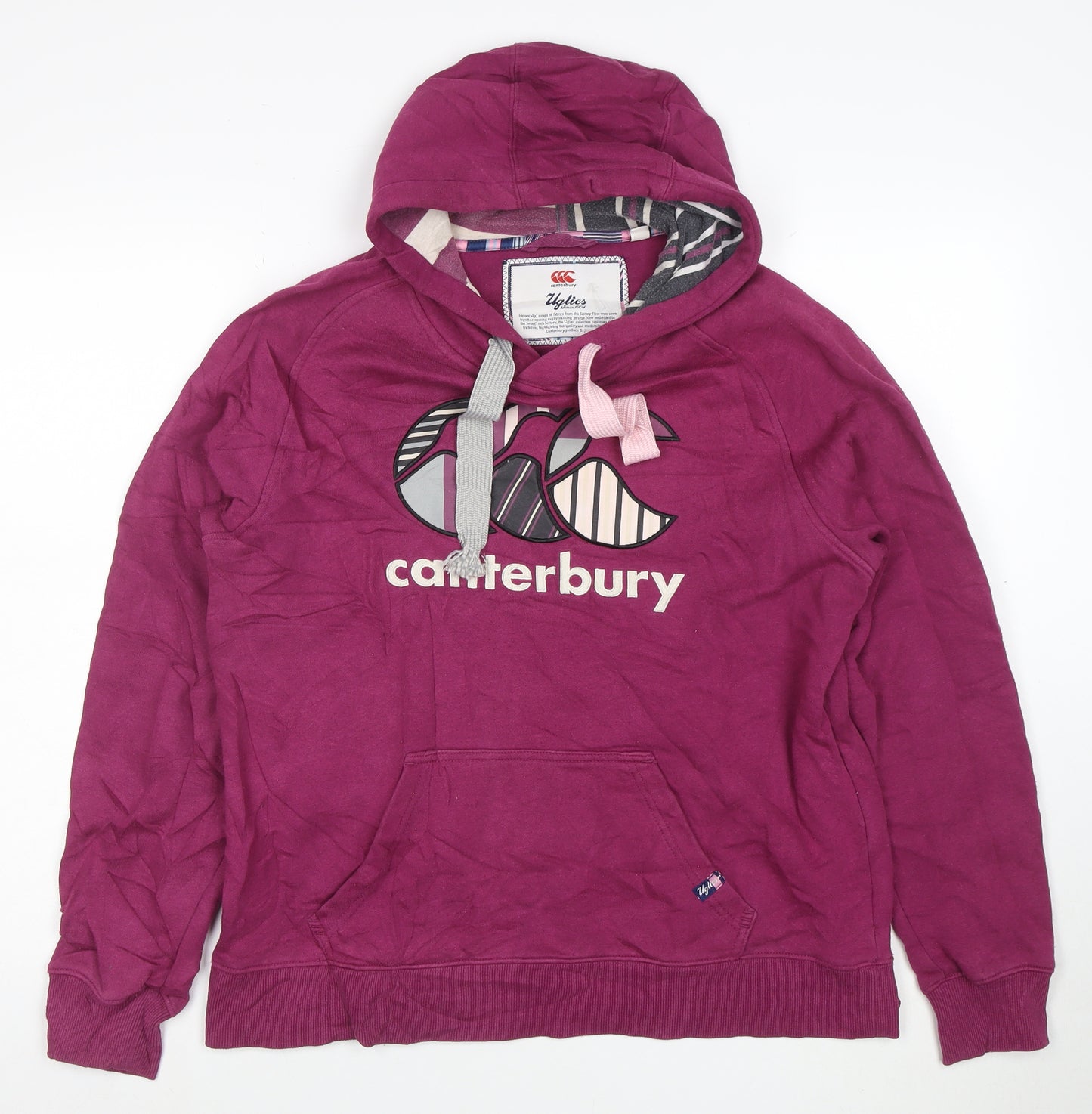 Canterbury Womens Purple Hoodie Size 16 Pullover Uglies Logo Sweatshirt