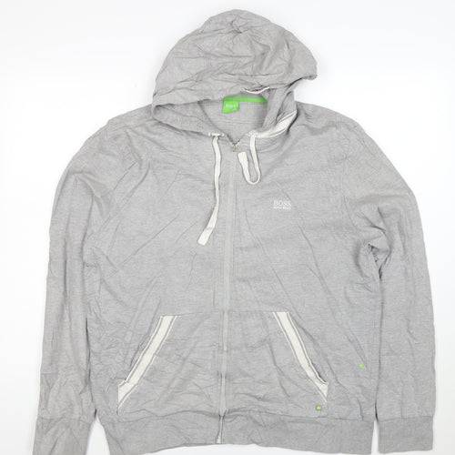 Hugo Boss Mens Grey Full Zip Hoodie 7XL Regular Fit