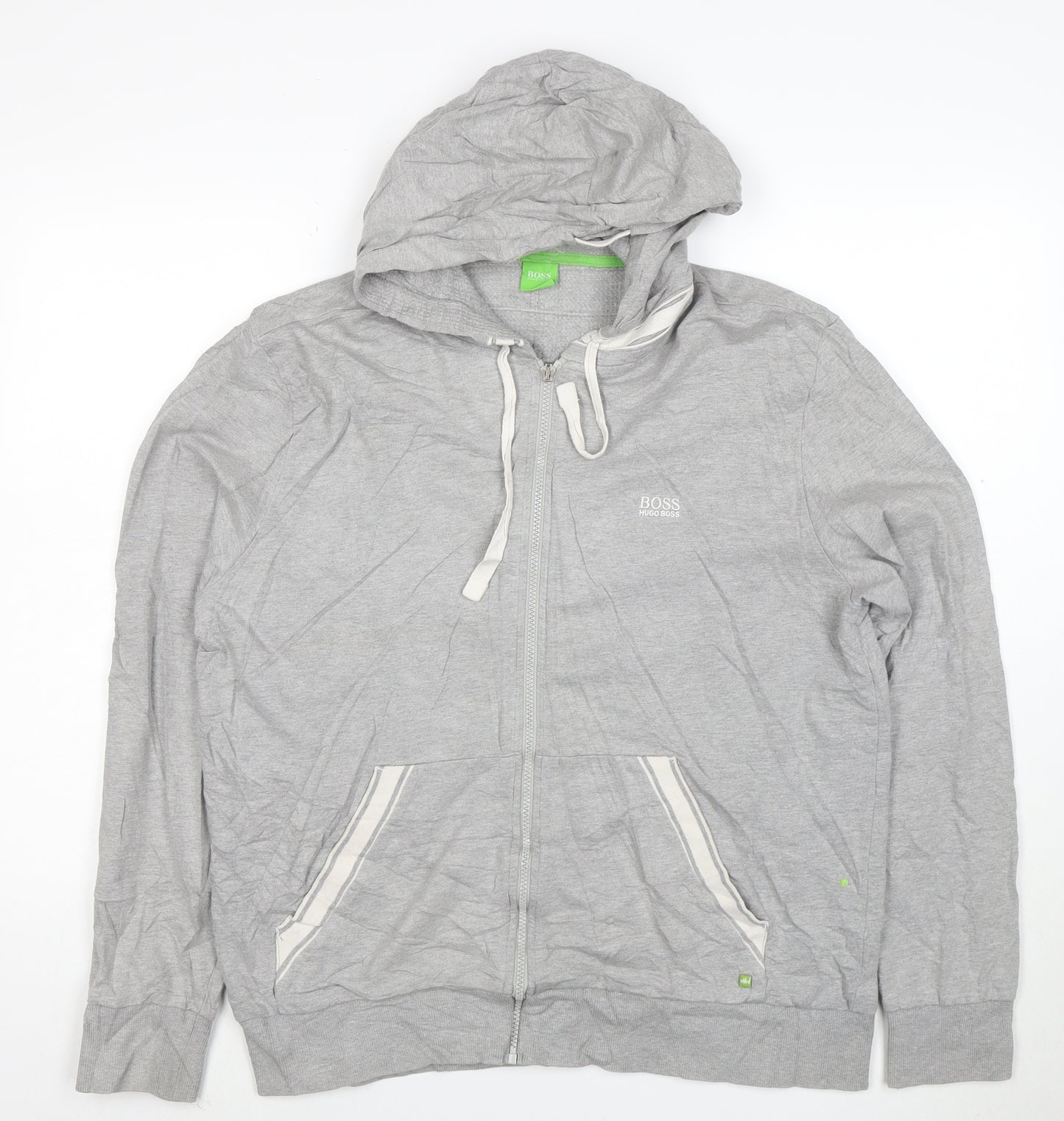 Hugo Boss Mens Grey Full Zip Hoodie 7XL Regular Fit