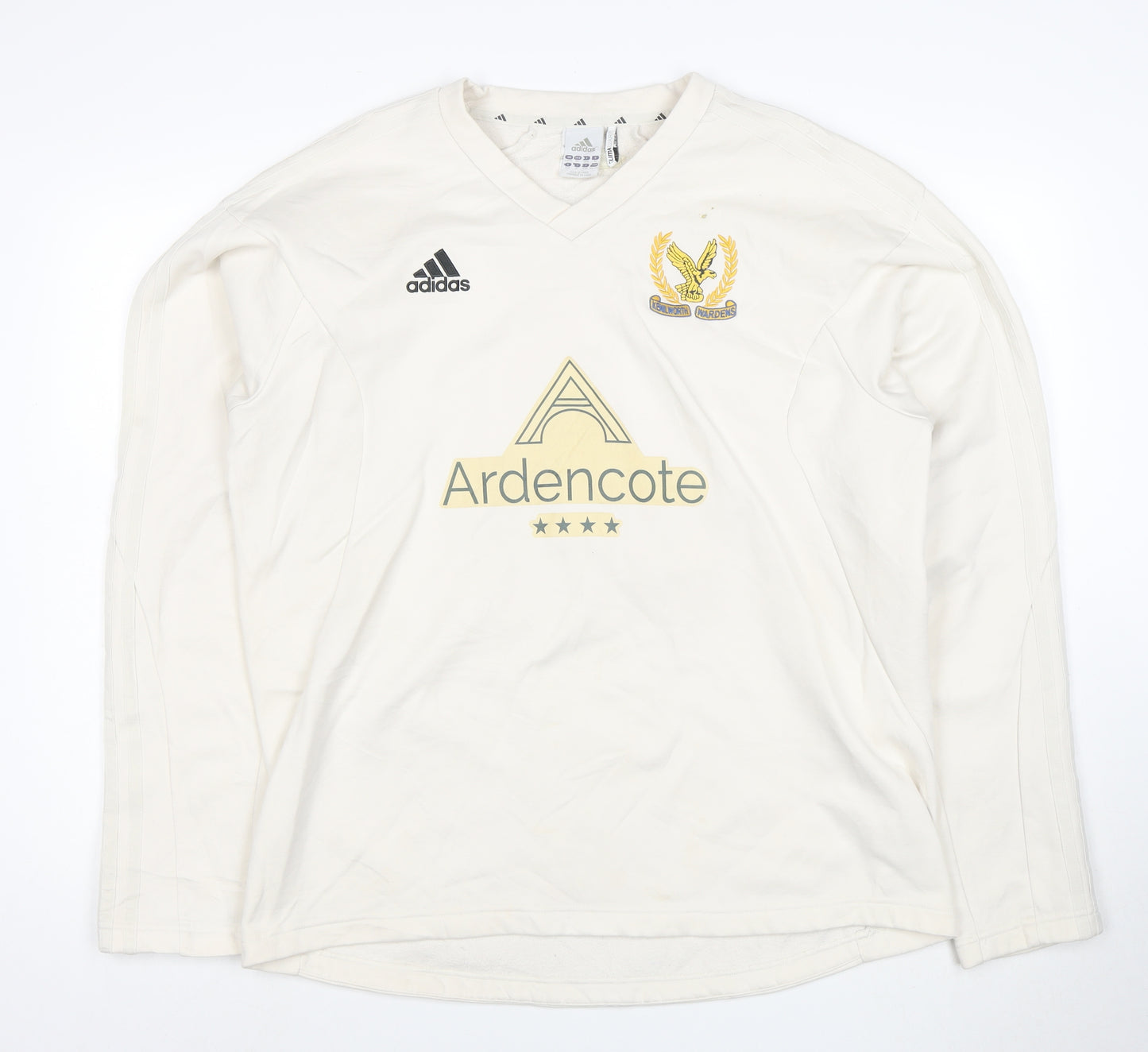 adidas Mens White XL Pullover Sweatshirt ClimaWarm Sports Top