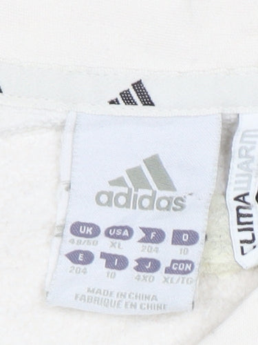 adidas Mens White XL Pullover Sweatshirt ClimaWarm Sports Top