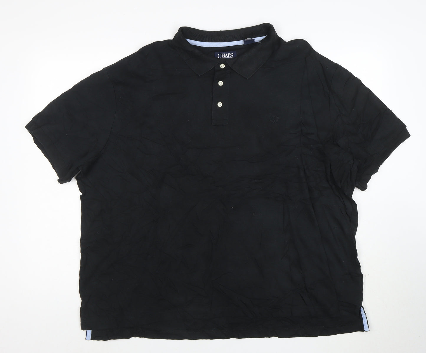 Chaps Men's Black 2XL Cotton Polo Shirt Classic Short Sleeve