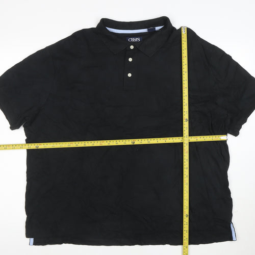 Chaps Men's Black 2XL Cotton Polo Shirt Classic Short Sleeve