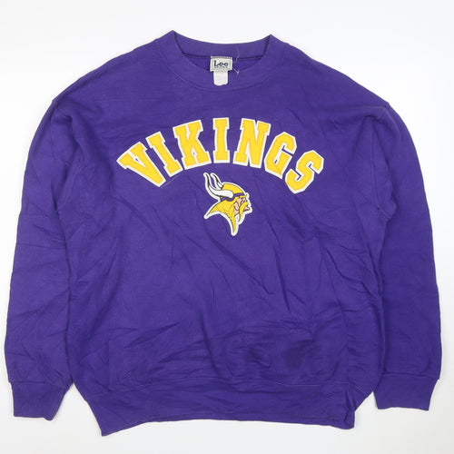 Lee Sport Men's Purple Vikings Logo Pullover Sweatshirt Size L