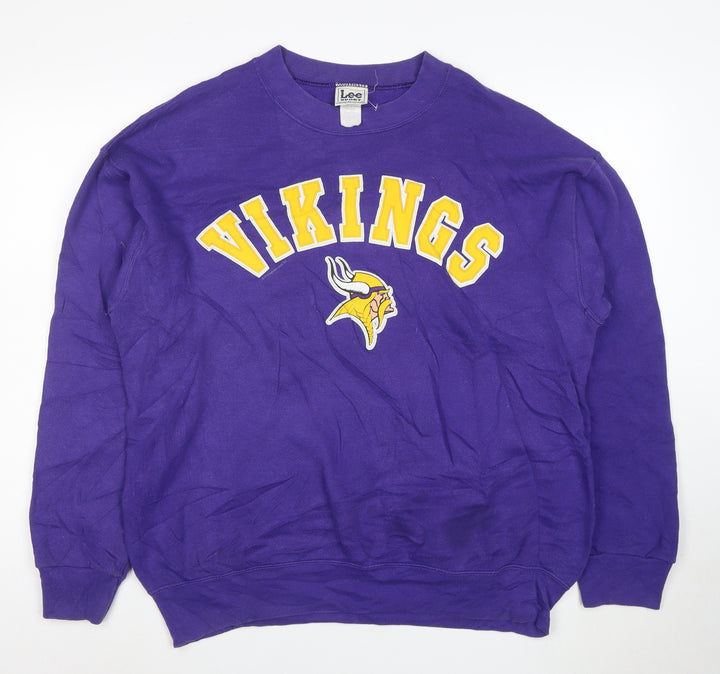 Lee Sport Men's Purple Vikings Logo Pullover Sweatshirt Size L