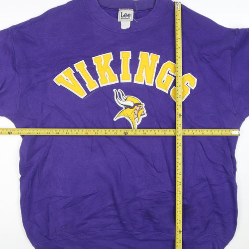 Lee Sport Men's Purple Vikings Logo Pullover Sweatshirt Size L