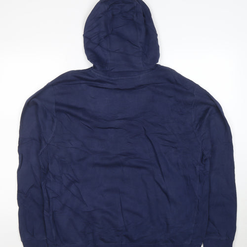 Nike Men's Blue Pullover Hoodie L Regular Fit Cotton Blend