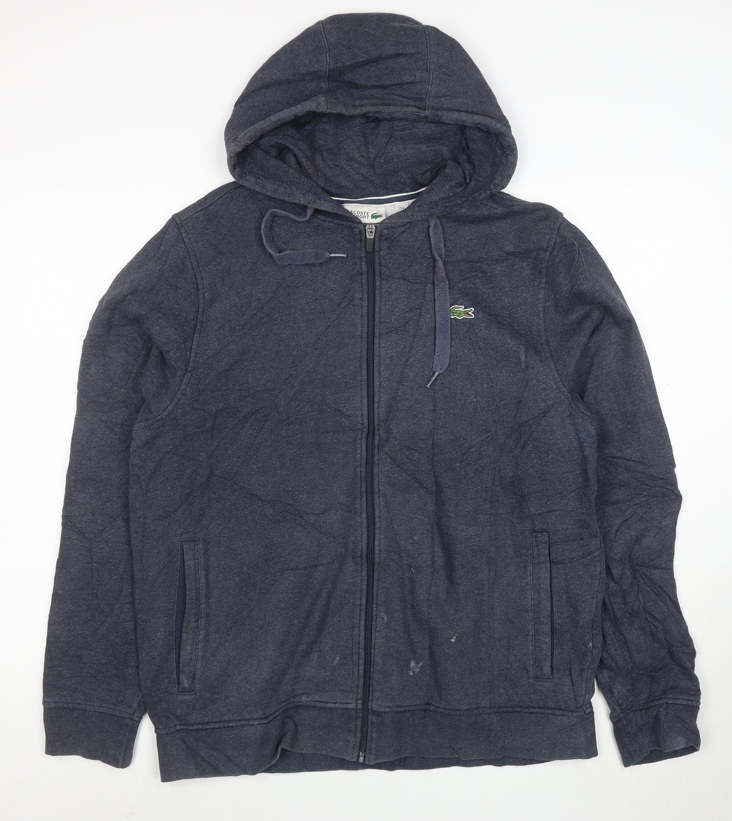 Lacoste Sport Men's Blue XL Full Zip Hoodie with Logo
