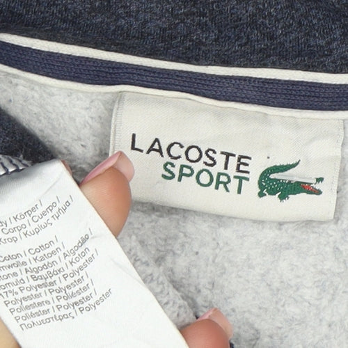 Lacoste Sport Men's Blue XL Full Zip Hoodie with Logo