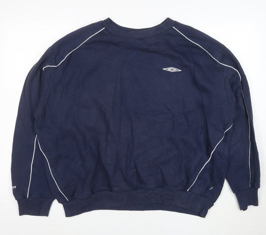 Umbro Men's Blue 2XL Pullover Sweatshirt Crew Neck Sportswear