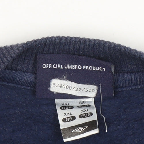 Umbro Men's Blue 2XL Pullover Sweatshirt Crew Neck Sportswear