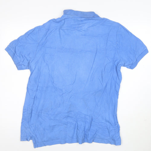 Chaps Men's Blue Cotton Short Sleeve Polo Shirt Size L