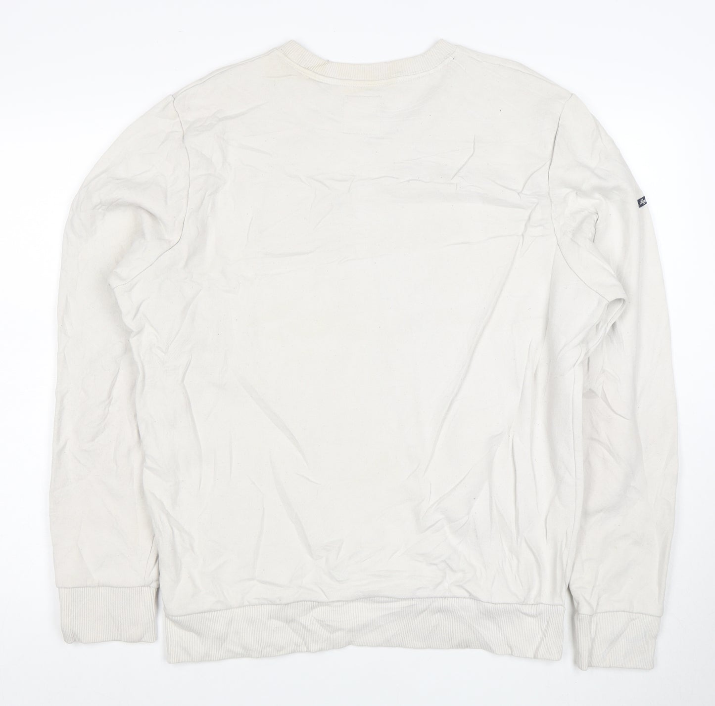 Superdry Mens White XL Graphic Print Crew Neck Pullover Sweatshirt