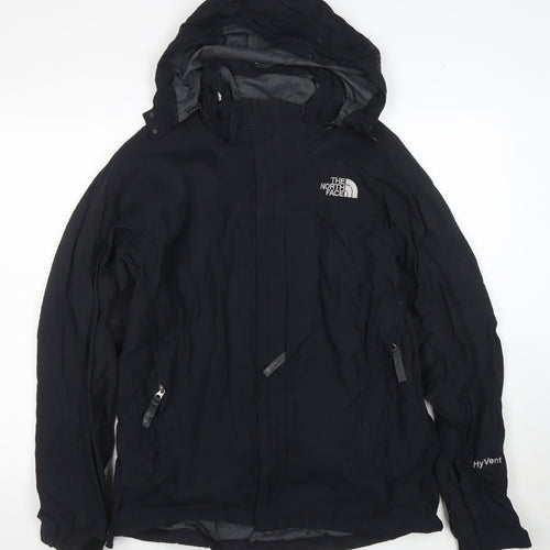 The North Face Men's Black M HyVent Waterproof Hooded Rain Jacket