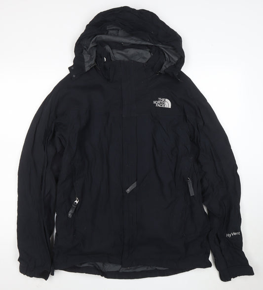 The North Face Men's Black M HyVent Waterproof Hooded Rain Jacket