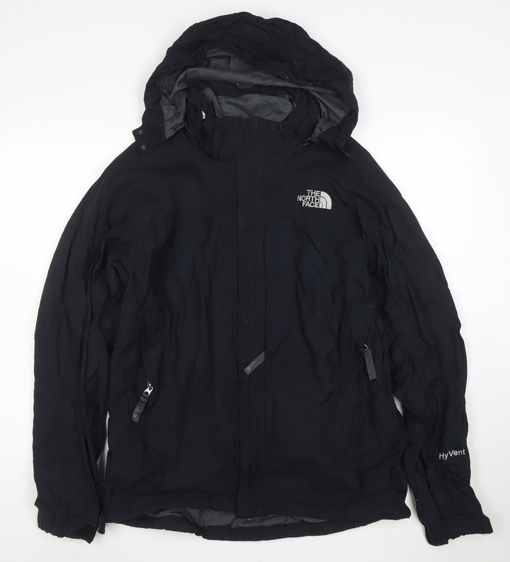The North Face Men's Black M HyVent Waterproof Hooded Rain Jacket