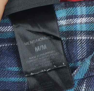 The North Face Men's Blue Plaid Cotton Button-Up Shirt M