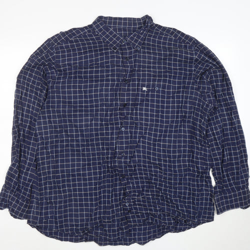 Burberry London Men's Blue Check Cotton Long Sleeve Shirt Size L