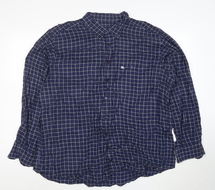 Burberry London Men's Blue Check Cotton Long Sleeve Shirt Size L