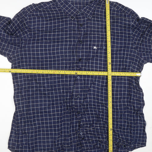Burberry London Men's Blue Check Cotton Long Sleeve Shirt Size L