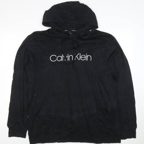 Calvin Klein Men's Black XL Pullover Hoodie with Logo