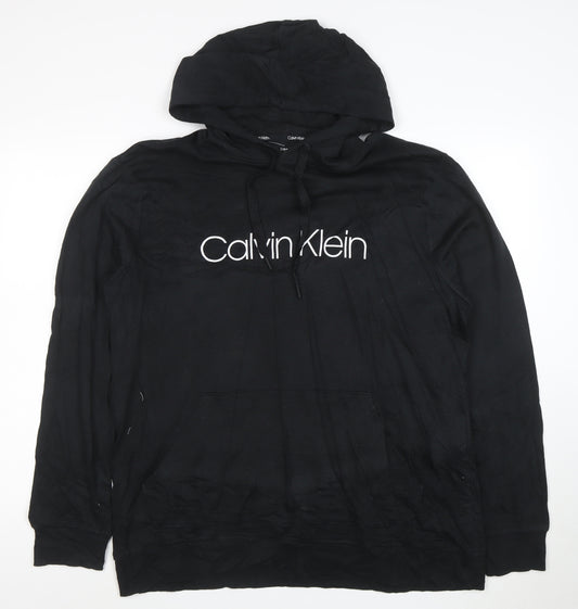 Calvin Klein Men's Black XL Pullover Hoodie with Logo