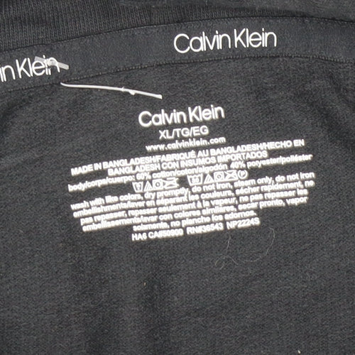 Calvin Klein Men's Black XL Pullover Hoodie with Logo