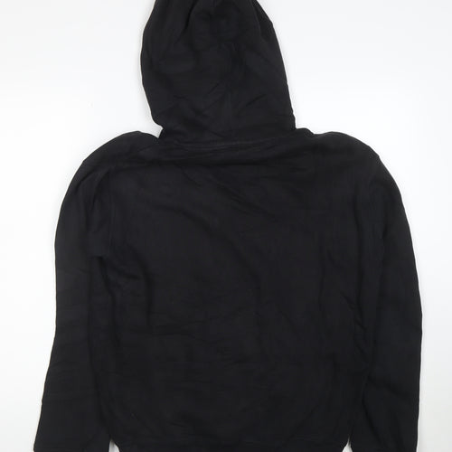 Napapijri Mens Black Pullover Hoodie Size S Logo Fleece Cotton