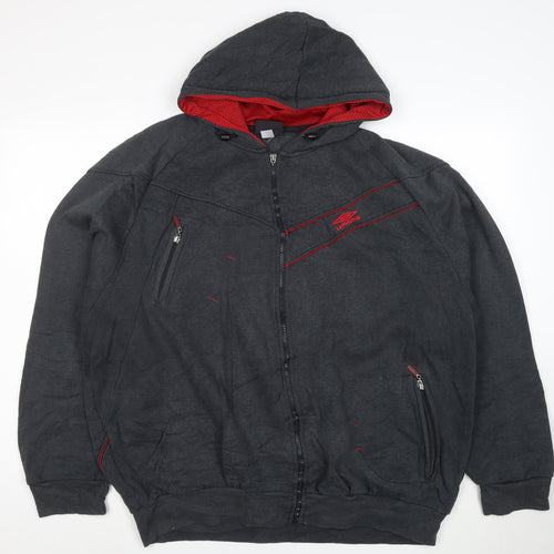 Umbro Men's Black 2XL Full Zip Hooded Sweatshirt with Logo
