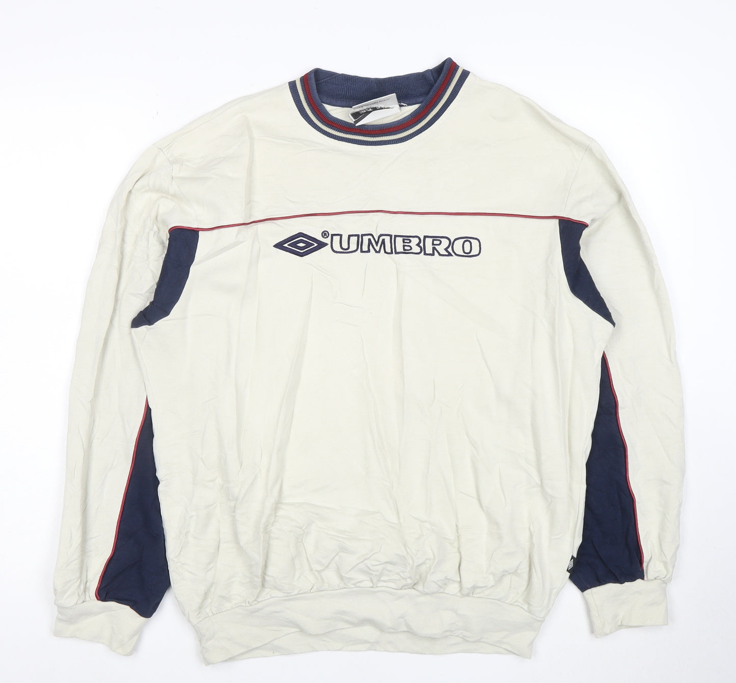 Umbro Mens Beige Long Sleeve Retro Sports Sweatshirt Size S