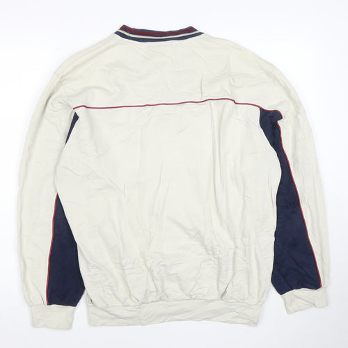 Umbro Mens Beige Long Sleeve Retro Sports Sweatshirt Size S