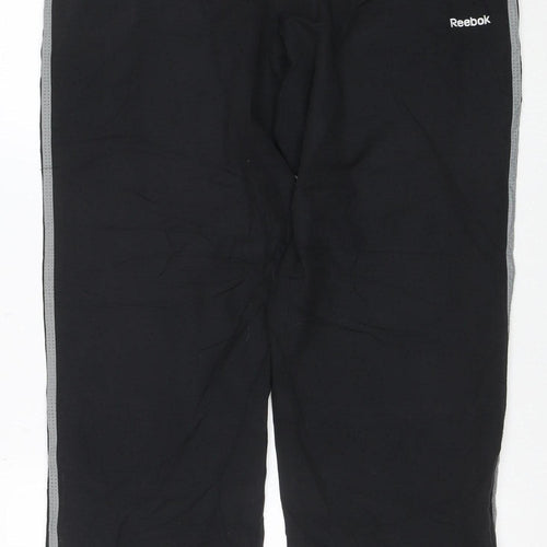 Reebok Men's Black L Track Pants Lightweight Reflective Sports Trousers