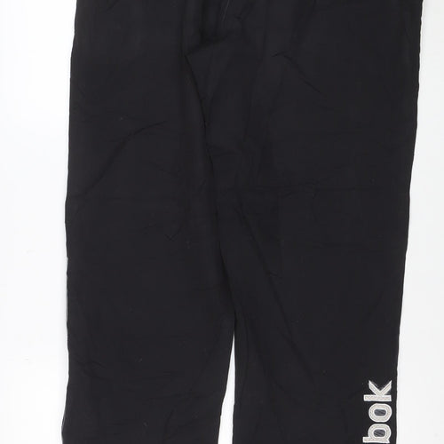 Reebok Men's Black L Track Pants Lightweight Reflective Sports Trousers
