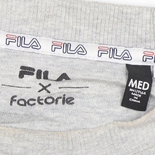 Fila Men's Grey Logo Pullover Sweatshirt Medium