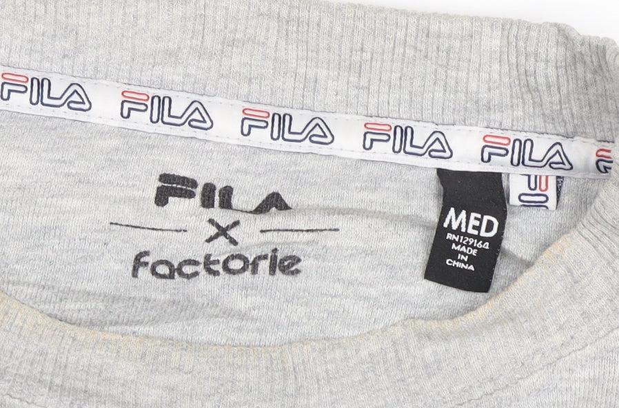 Fila Men's Grey Logo Pullover Sweatshirt Medium