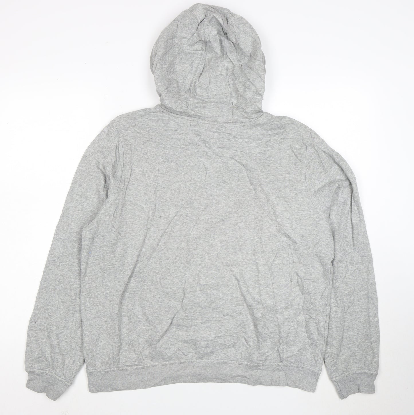 Nike Men's Grey Full Zip Hoodie L Lightweight Cotton Blend
