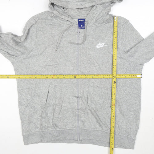 Nike Men's Grey Full Zip Hoodie L Lightweight Cotton Blend