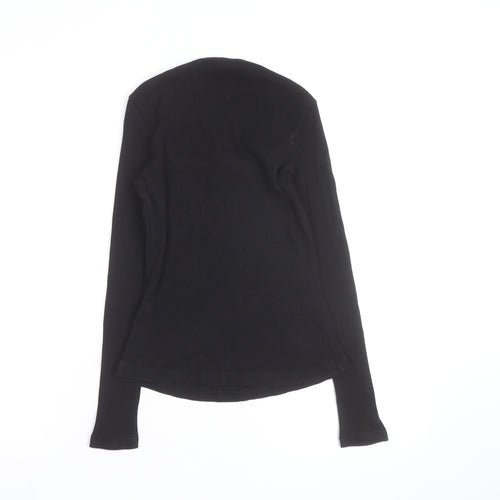 Alexander Wang Women's Black Long Sleeve Slim Fit Ribbed T-Shirt M